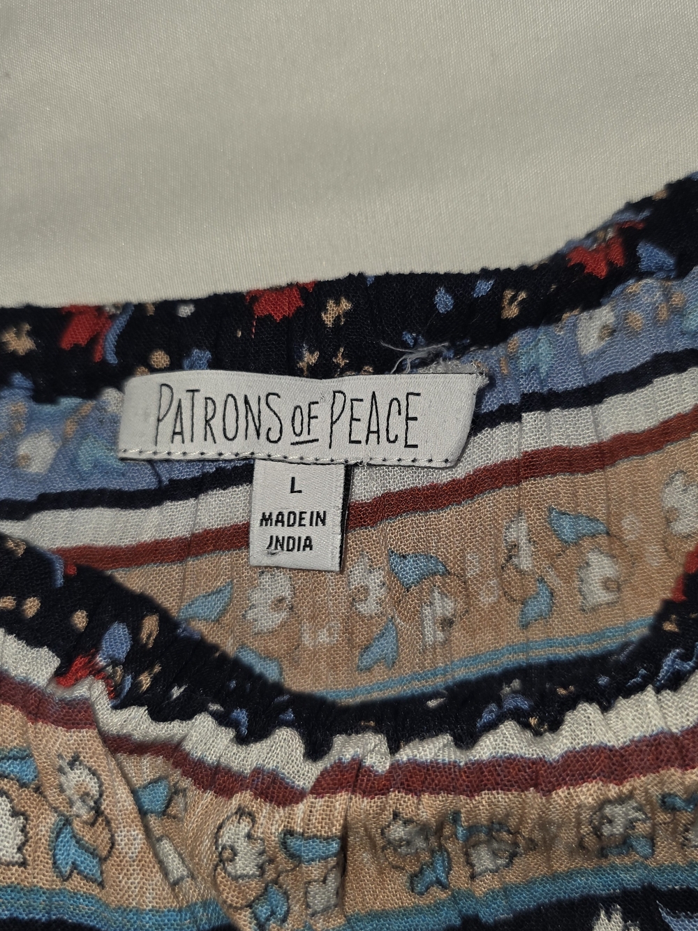 Patrons of Peace Navy Paisley High-Low Maxi Skirt with Red & Light Blue - Picture 2 of 3